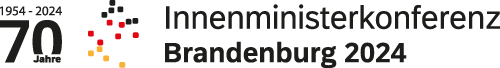 Logo der IMK mit Schriftzug 70 Jahre Innenministerkonferenz Brandenburg 2024 