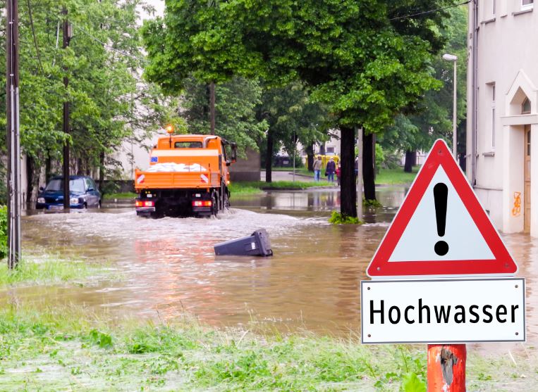 Hochwasser in einer Stadt