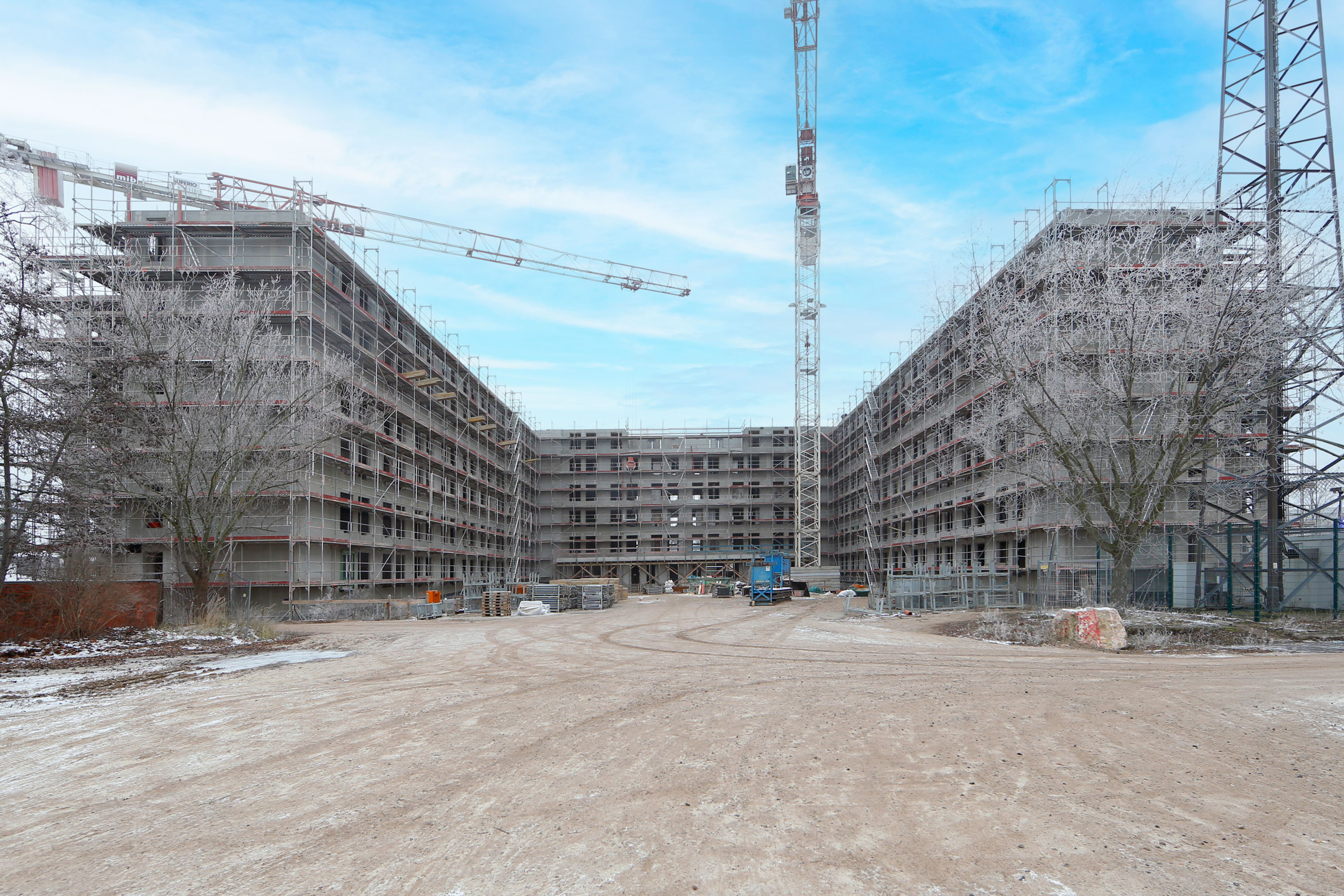 Bild: Foto von der Baustelle des Anwärterwohnheims der HPol