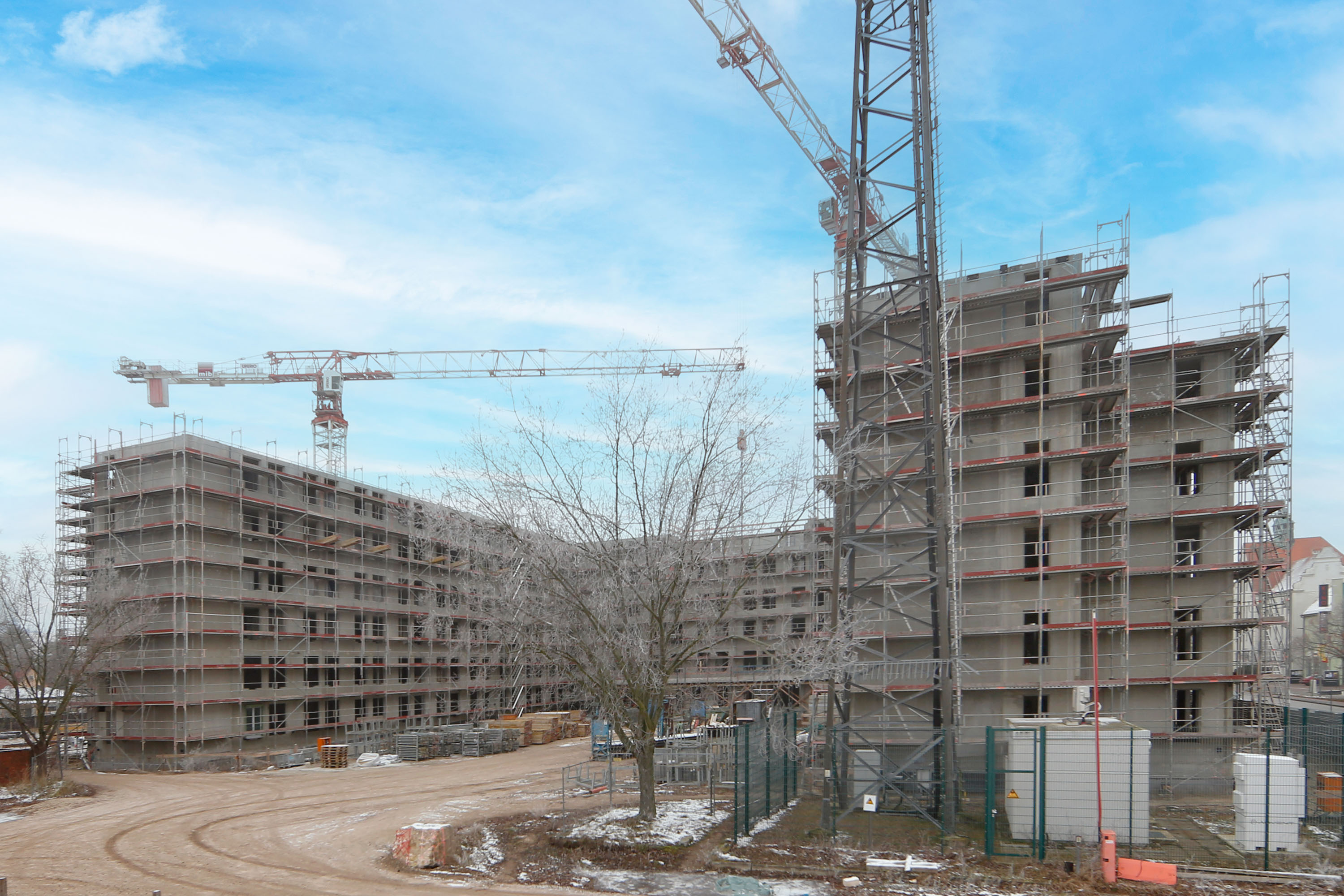 Bild: Foto von der Baustelle des Anwärterwohnheims der HPol