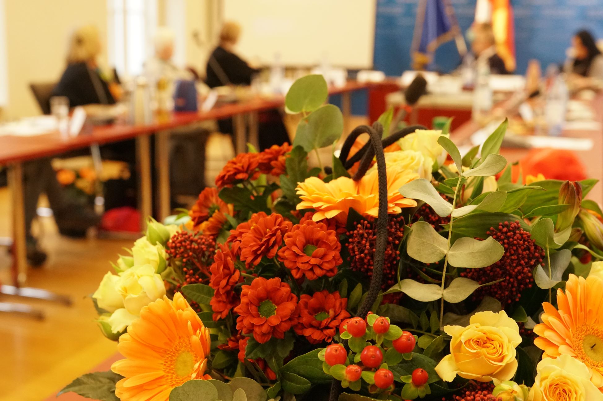Verleihung Landespräventionspreis 2022 - Foto von Blumen zur Preisverleihung