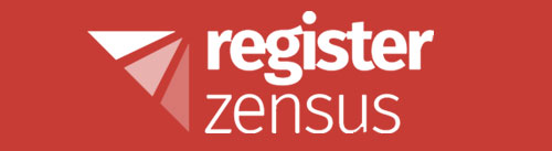 Linkbanner mit Logo und Aufschrift Registerzensus