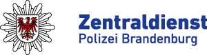 Logo Zentraldienst der Polizei mit Brandenburger Polizeistern und der Bezeichnung als Schriftzug