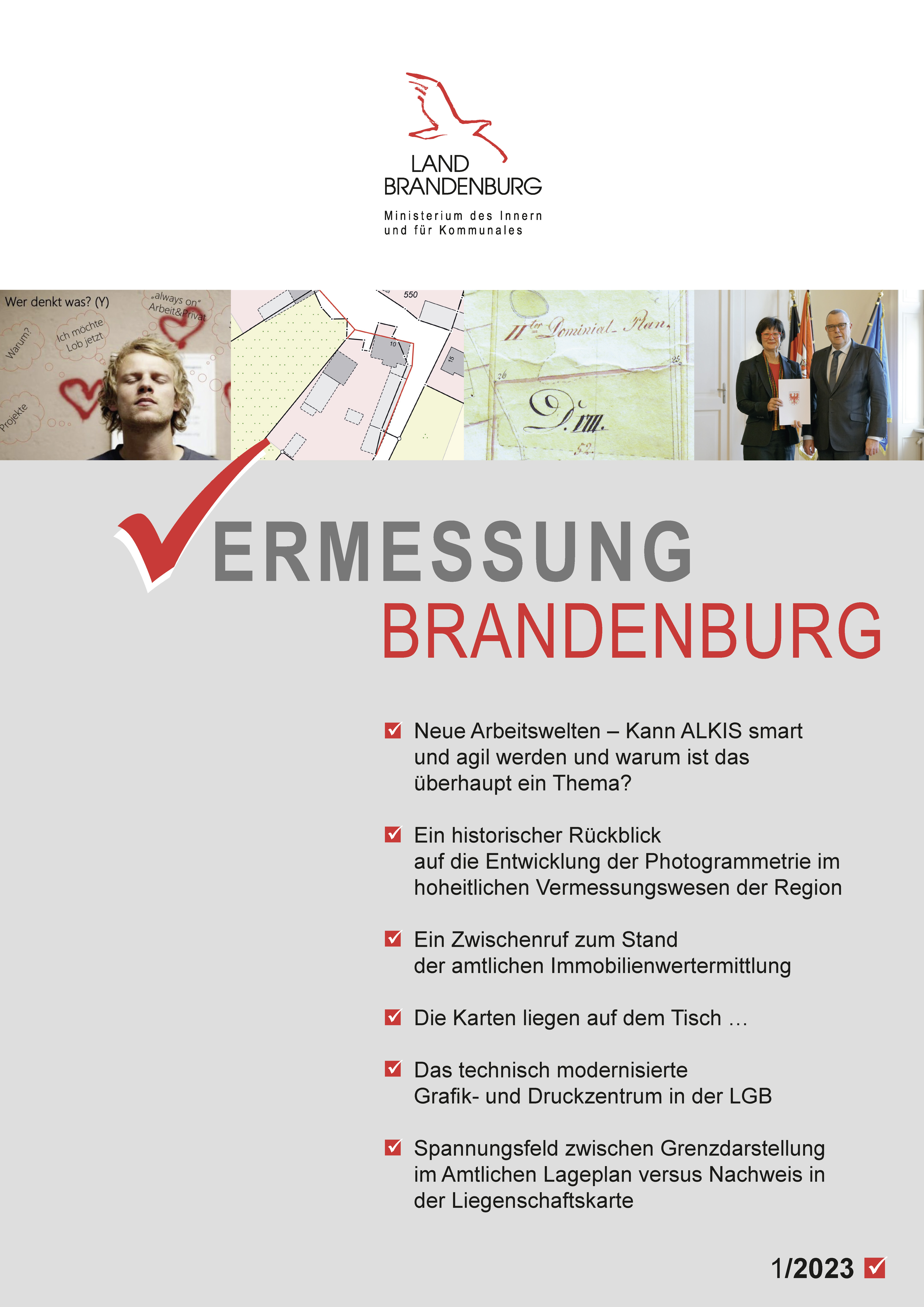Das Bild zeigt das Cover der Fachzeitschrift Vermessung Brandenburg