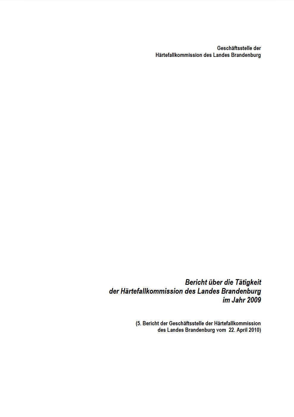 Bild vergrößern (Bild: Vorschau Tätigkeitsbericht Härtefallkommission 2009)