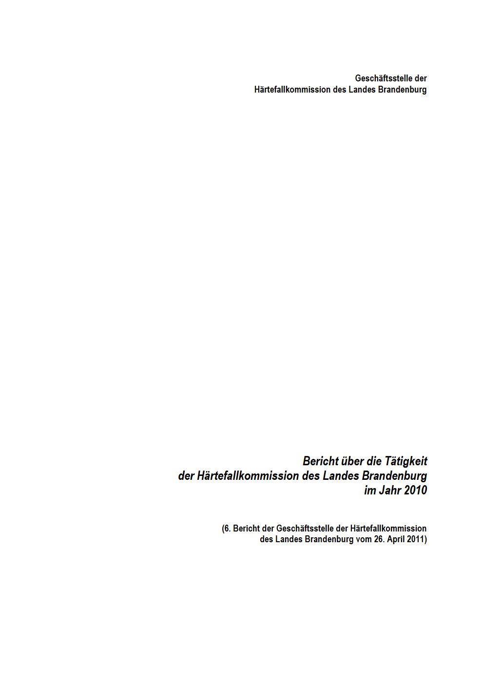 Bild vergrößern (Bild: Vorschau Tätigkeitsbericht Härtefallkommission 2010)