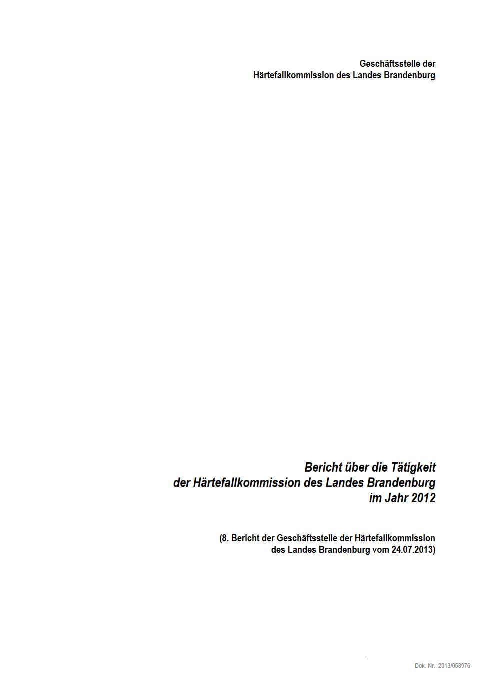 Bild vergrößern (Bild: Vorschau Tätigkeitsbericht Härtefallkommission 2012)