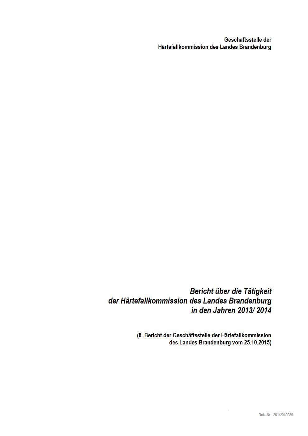 Bild vergrößern (Bild: Vorschau Tätigkeitsbericht Härtefallkommission 2013/2014)