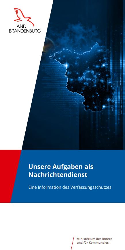 Bild vergrößern (Bild: Vorschaubild des Faltblattes mit dem Titel Unsere Aufgabe als Nachrichtendienst)