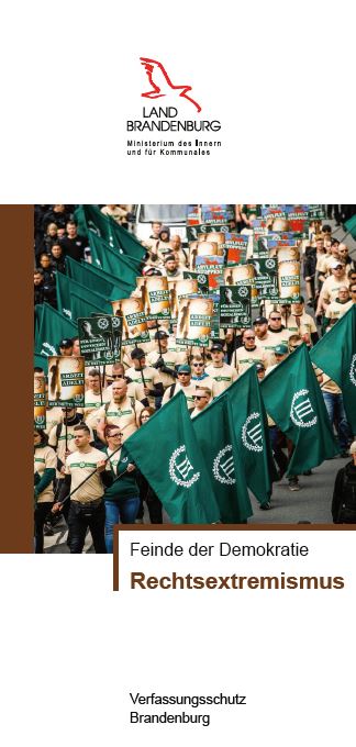 Bild vergrößern (Bild: Vorschaubild des Faltblattes mit dem Titel Feinde der Demokratie - Rechtsextremismus)