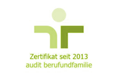 Logo der Zertifizierung als Arbeitgeber mit Vereinbarkeit von Beruf und Familie