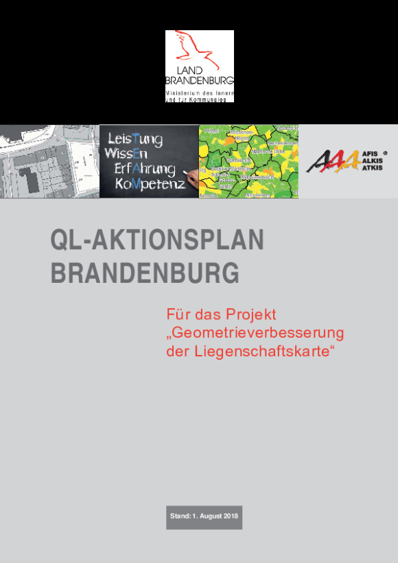 Bild vergrößern (Bild: QL-Aktionsplan Brandenburg beschreibt den Stand des zehnjährigen Projektes „Geometrieverbesserung der Liegenschaftskarte“)