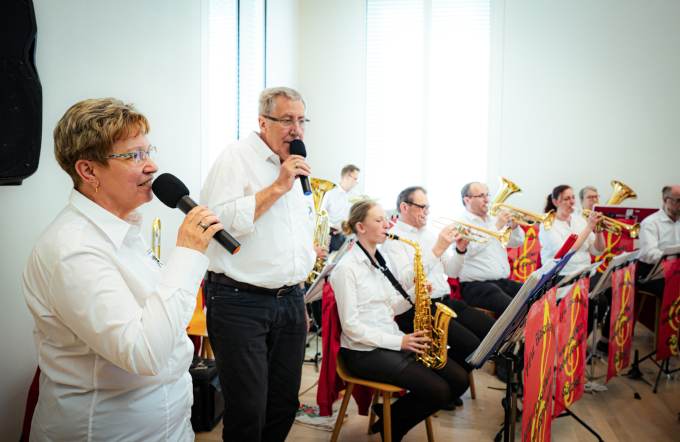 Foto von Musikern des Blasorchesters der FF Görzke