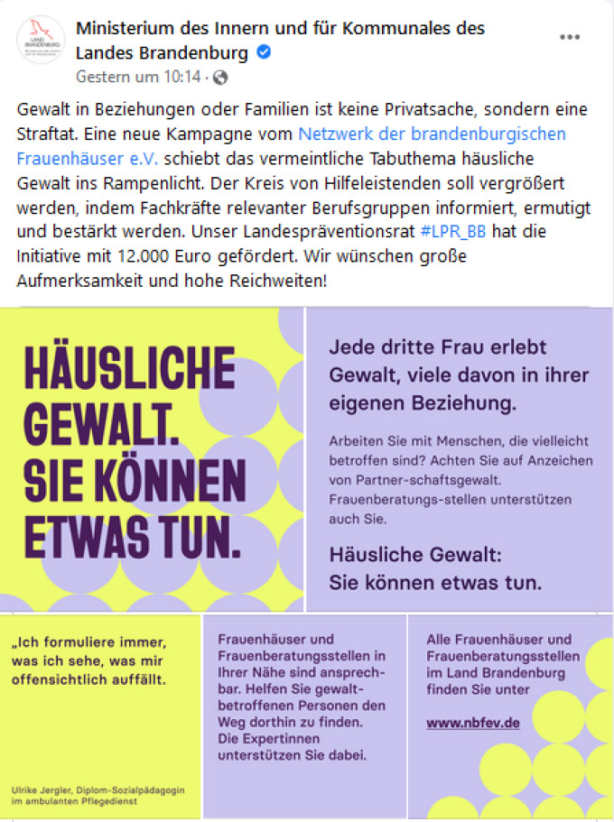 Facebook-Beitrag des MIK